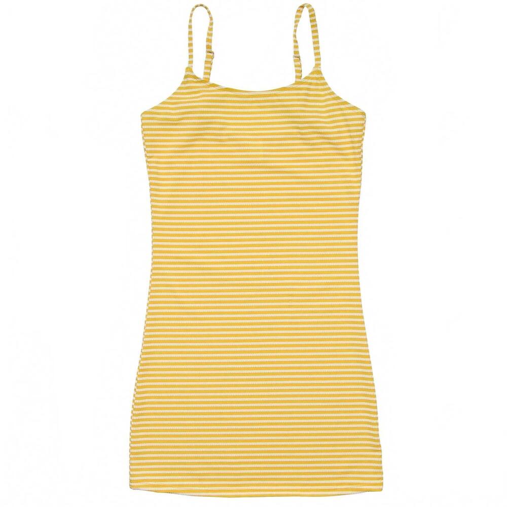NEW SNAPPER ROCK girls sunshine stripe teen cami dress in yellow